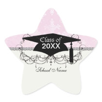 soft pink distressed damask pattern sticker