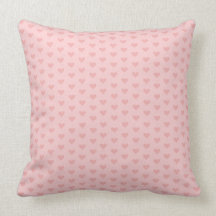 Soft Pink Heart Pattern Throw Pillow