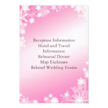 Soft Pink Snowflakes Enclosure Card Invitation