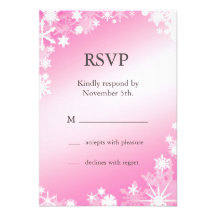 Soft Pink Snowflakes RSVP Announcements