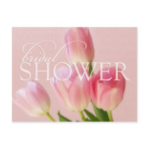 Soft Pink Tulips Bridal Shower Postcard