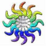 Soft Rainbow Custom Photo Twirly Star Ornament Photo Cut Outs