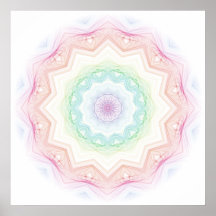 Soft Rainbow Spirograph Posters