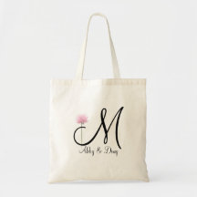 Soft rose with monogram canvas bag