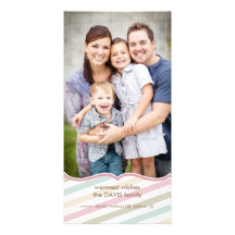 Soft Stripes Holiday Premium 4x8 Photo Card