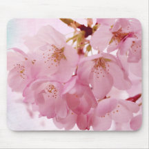 Soft Vintage Pink Cherry Blossoms Mousepad