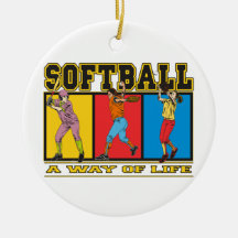 Softball A Way of Life Christmas Ornaments