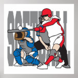 Softball Action Poster