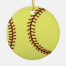 Softball-Blue Ornaments