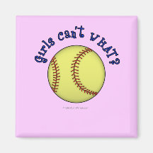 Softball-Blue Refrigerator Magnets