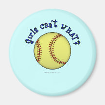 Softball-Blue Refrigerator Magnets