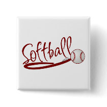 Softball Pinback Button