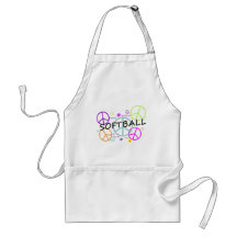 Softball Coloured Peace Signs Apron