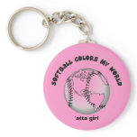 Softball Colours my World keychains
