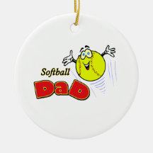Softball Dad Christmas Ornaments