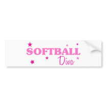 Softball Diva Bumper Sticker