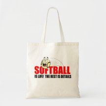 Softball Is Life Tote Bags