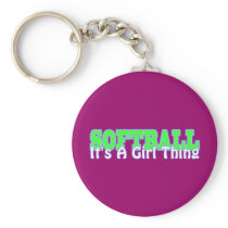 Softball- It's A Girl Thing Keychains
