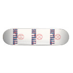 softball logo red and blue skate board deck