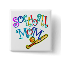 Softball Mom Button