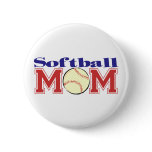 Softball Mom Pinback Buttons