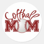 Softball MOM Round Sticker