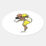 Softball Pitcher Oval Stickers