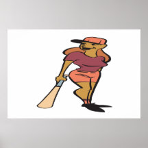 Softball Player Print