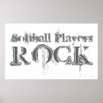 Softball Players Rock Poster