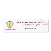 Softball-Purple Bumper Sticker