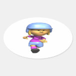 Softball Runner Oval Stickers