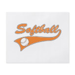 softball script text logo orange flyers