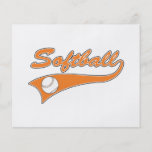 softball script text logo orange full color flyer