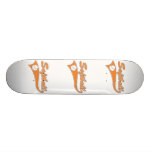 softball script text logo orange custom skate board