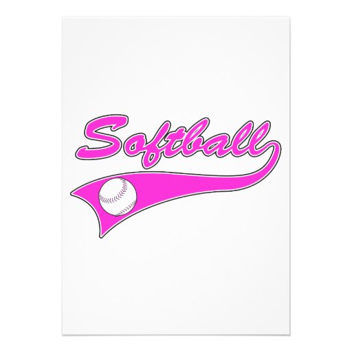 softball script text logo pink announcement