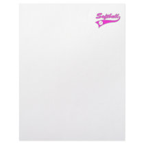 softball script text logo pink letterhead
