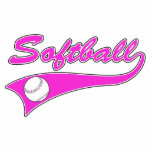 softball script text logo pink photo sculptures