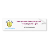 Softball-Sky Blue Bumper Stickers