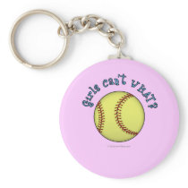 Softball-Sky Blue Key Chain