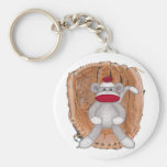 Softball Sock Monkey Key Chain