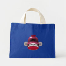 Softball Sock Monkey Tote Bags