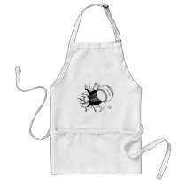 softball tearing through fast ball graphic apron