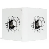 softball tearing through fast ball graphic vinyl binders