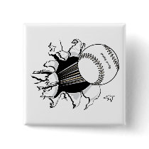 softball tearing through fast ball graphic pins