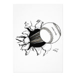 softball tearing through fast ball graphic invite
