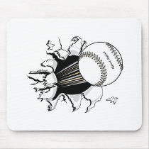 softball tearing through fast ball graphic mouse pad