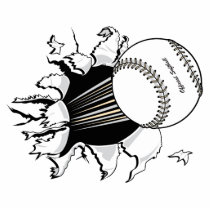 softball tearing through fast ball graphic acrylic cut out