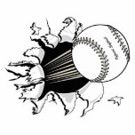 softball tearing through fast ball graphic photo sculptures