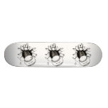 softball tearing through fast ball graphic skateboard