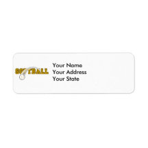 softball text ball swoop design return address labels